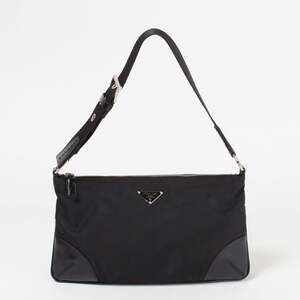 Prada Tessuto Triangle Plate Shoulder Bag